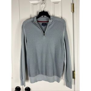 Daniel Hechter Paris Mens Blue Textured 1/4 Zip Sweater Size M